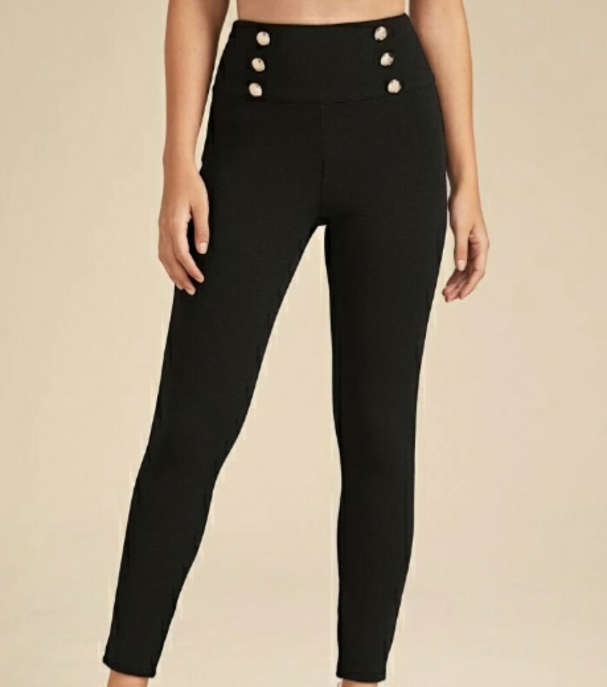 Button Front Leggings - Picture 2 of 4